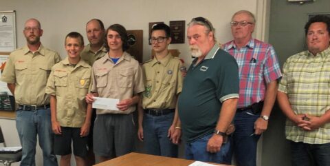 Check presentation to Boy Scout Troop 365